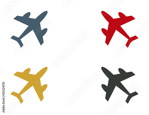 Vector airplanes set icon. White background