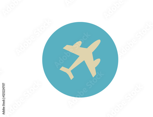 Vector airplane symbol icon. Flat design style