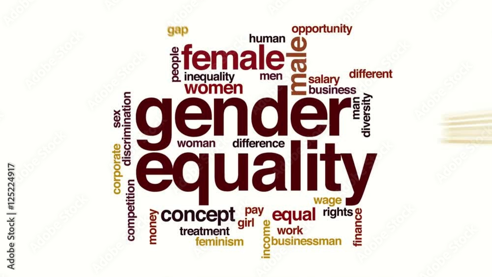 Gender equality animated word cloud