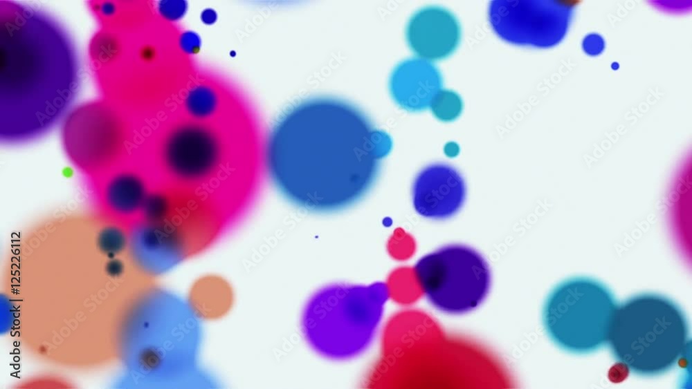 Colored Circles Flying On White Abstract Background Colored Circles Flying On White Abstract Background