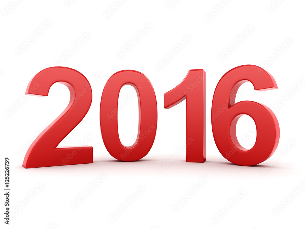 3D rendering 2016 New Year digits 3D rendering 2016 New Year digits