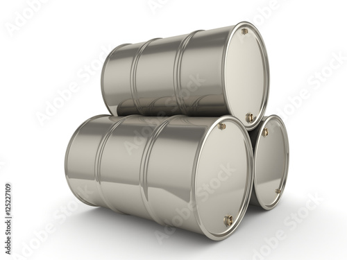 3D rendering Set chrome barrels