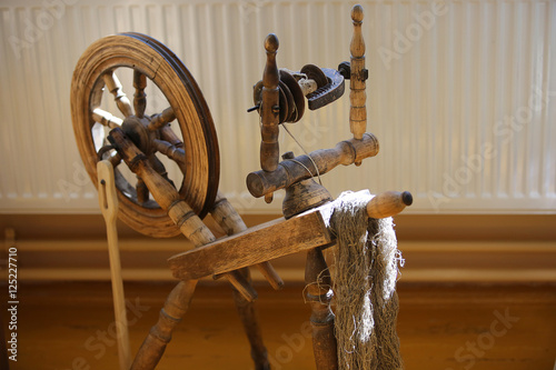 Old wooden distaff