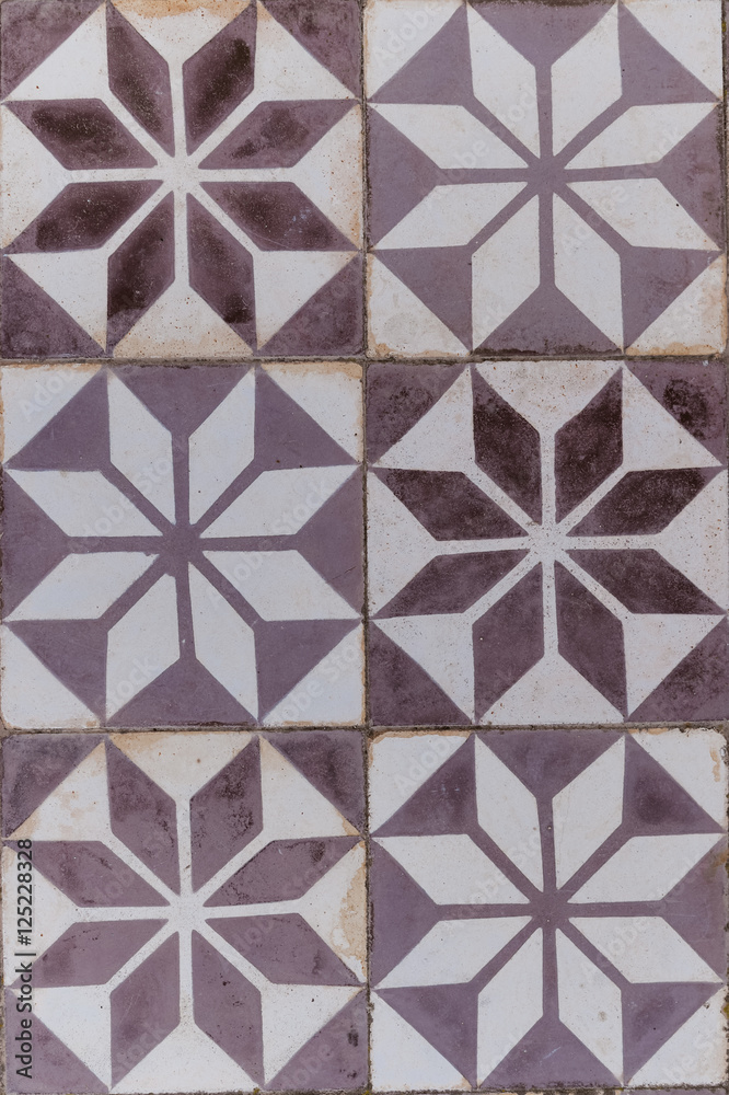 Closeup on tiles with geometric shapes Closeup on tiles with geometric shapes