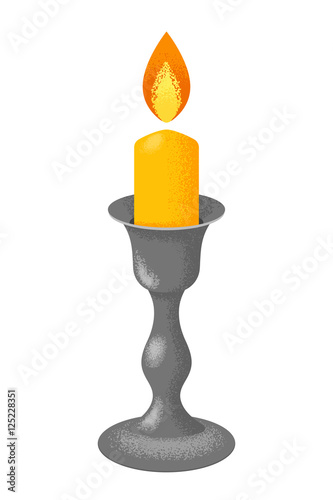 Illustration of candelabrum with flaming candle