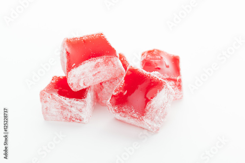 Tasty Turkish delight isolated on white