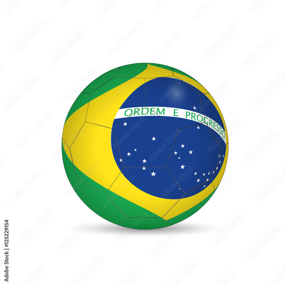 Brazil Soccer Ball Vector Illustration
