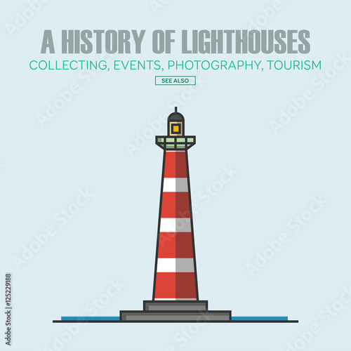Vector lighthouse logo design templates in trendy linear style - abstract emblems and badges - navigational and travel concepts.