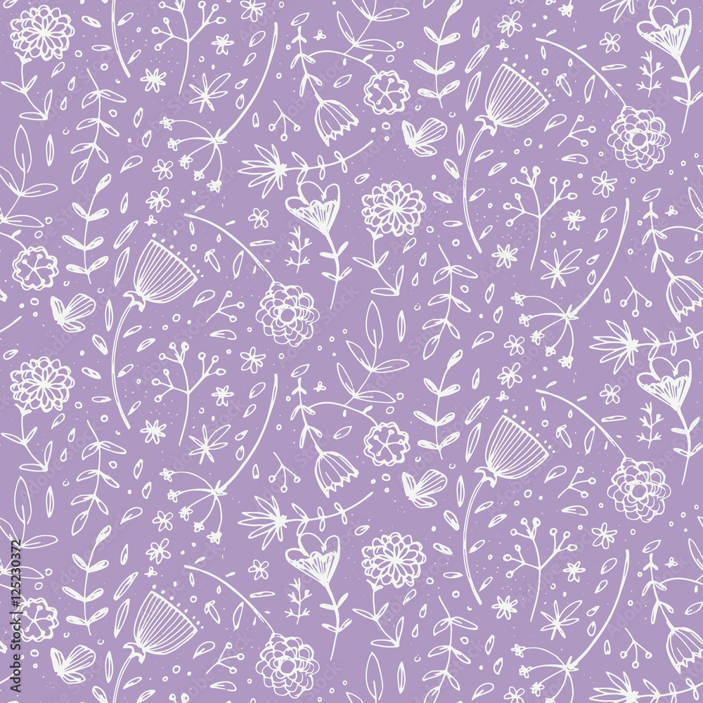 Obraz premium Seamless pattern with beautiful flowers.