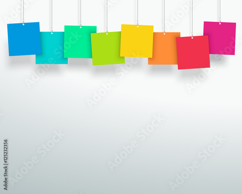 Vector 3d Blank Colourful Square Frames Hanging Design B
