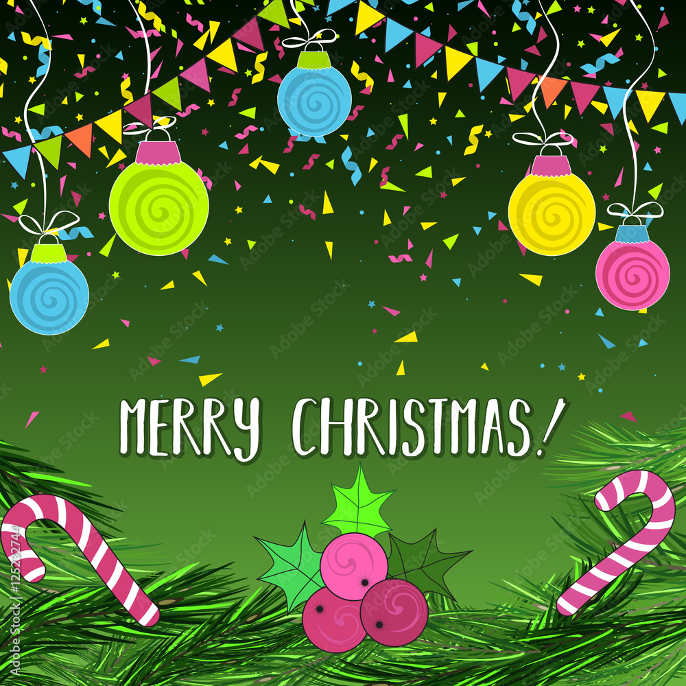 Card for congratulation with Christmas