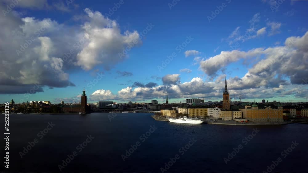 Time lapse of central Stockholm showing the City Hall and Riddarholmen Time lapse of central Stockholm showing the City Hall and Riddarholmen