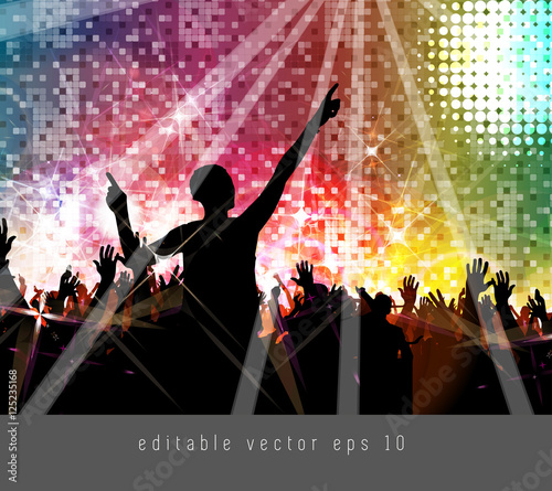 Night party. Background for banner or poster, vector