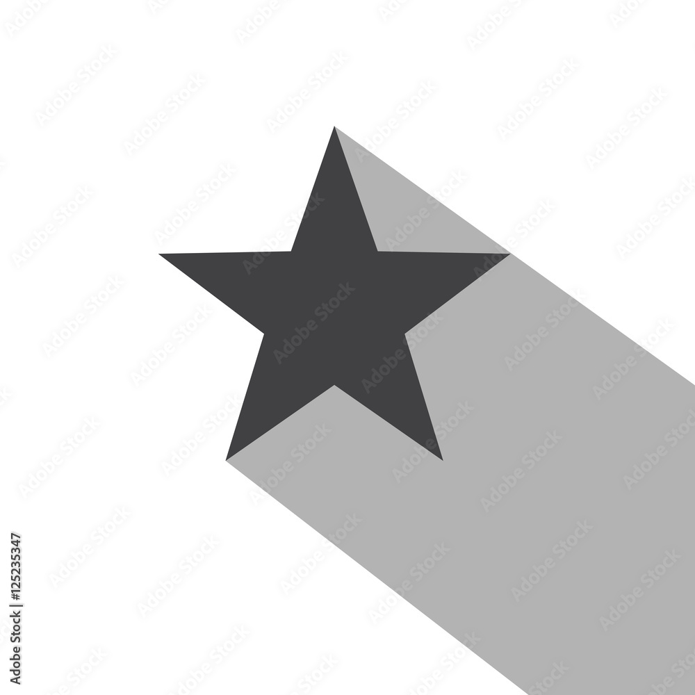 Star icon long shadow illustration Star icon long shadow illustration