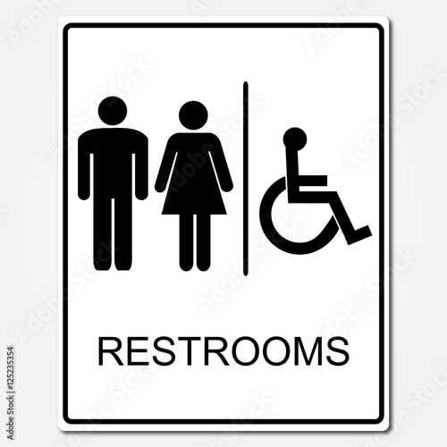 Restrooms sign illustration