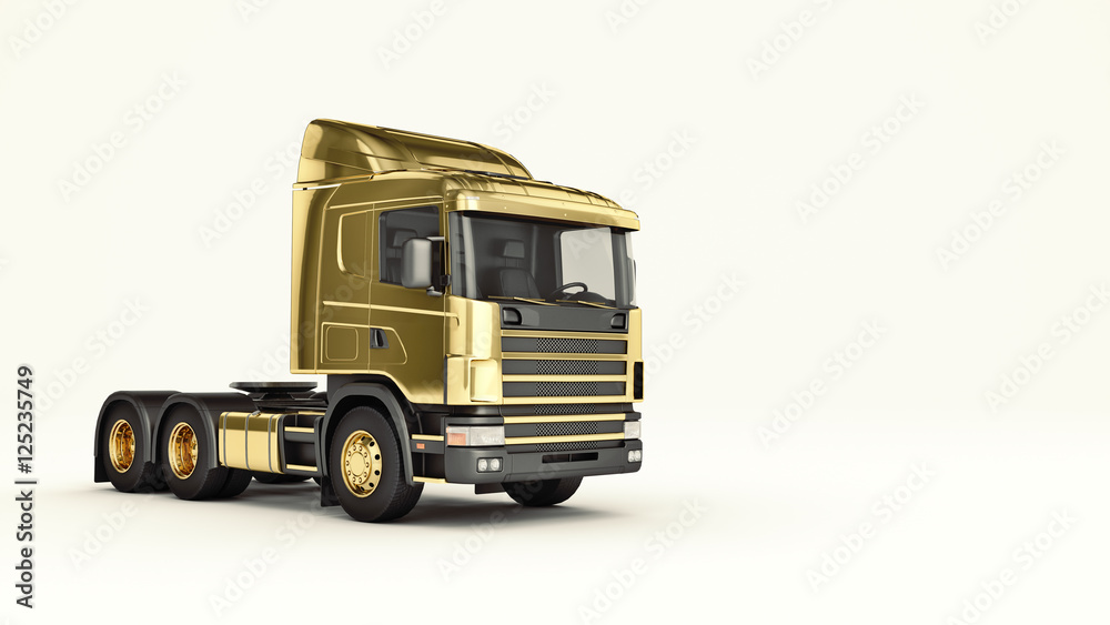 gold truck. 3D rendering gold truck. 3D rendering