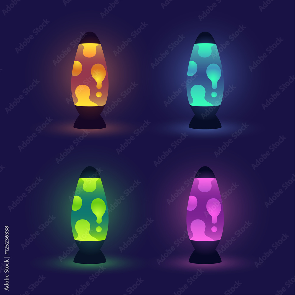 Glowing lava lamps set