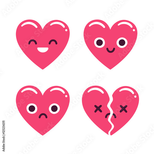 Cute emoticon hearts
