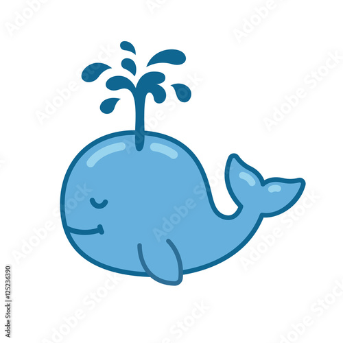 Cute cartoon whale