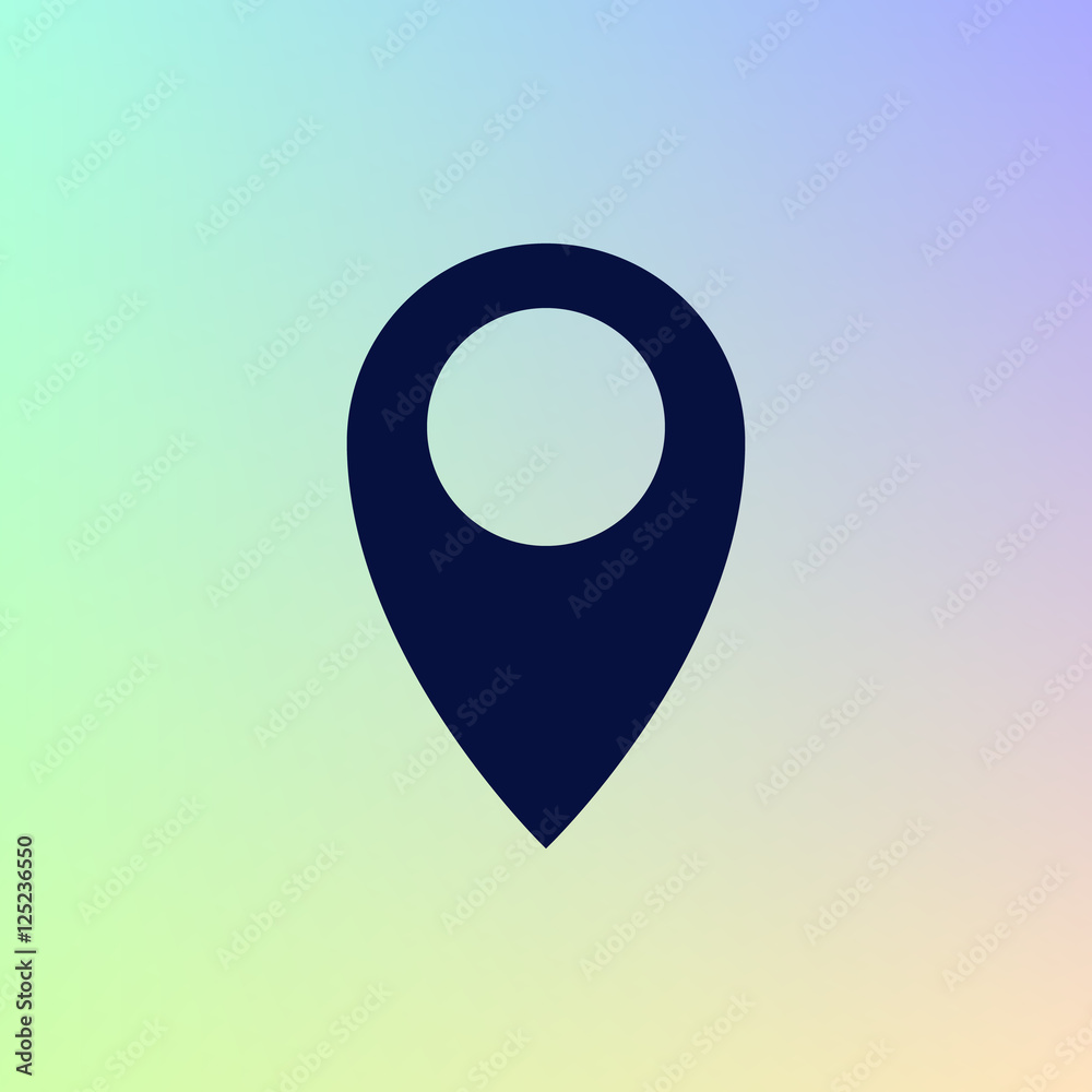 Flat paper cut style icon of map pointer Flat paper cut style icon of map pointer