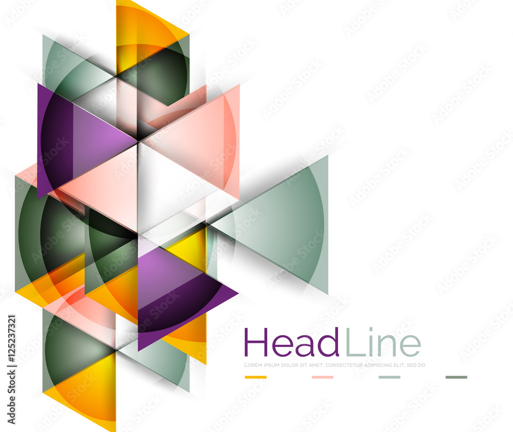 Colorful triangles on white background Colorful triangles on white background