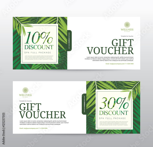 Gift Voucher template for Spa, Hotel Resort, Vector illustration