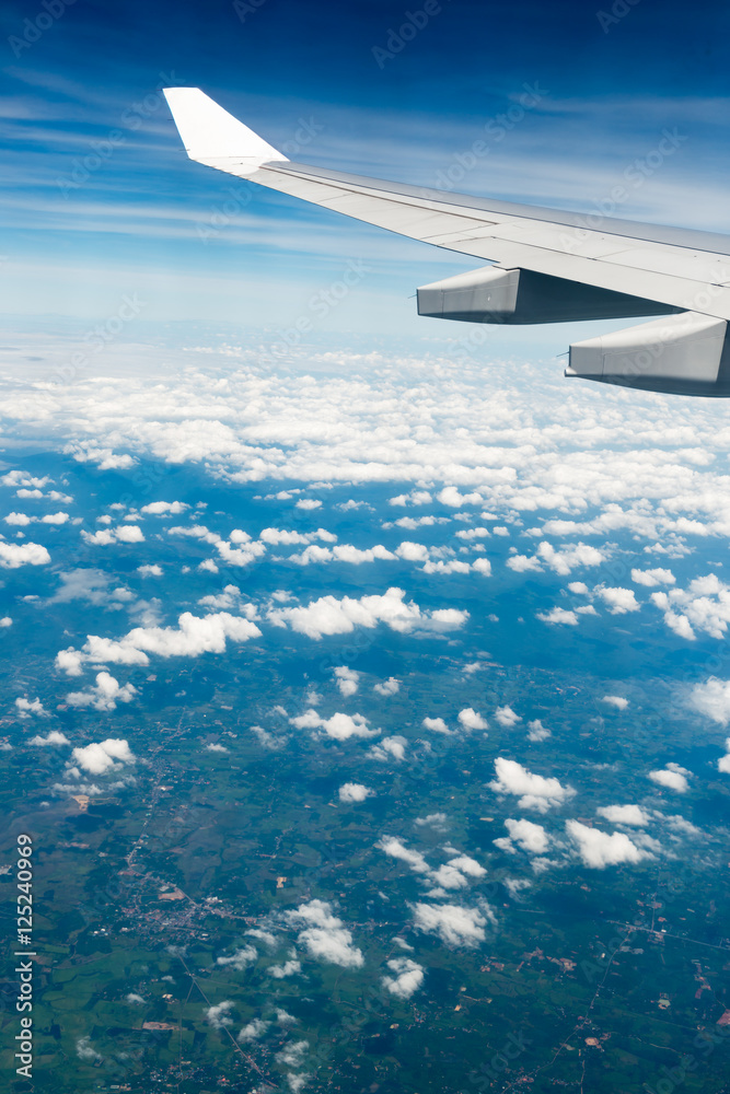 Obraz premium The view from the height of the window jet aircraft