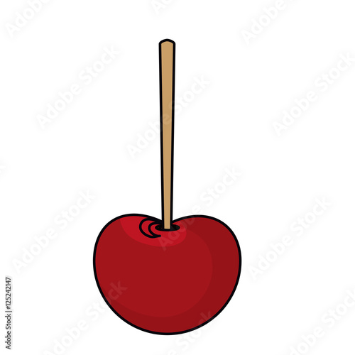Sweet apple icon. Fair food snack carnival and festival theme. Isolated design. Vector illustration