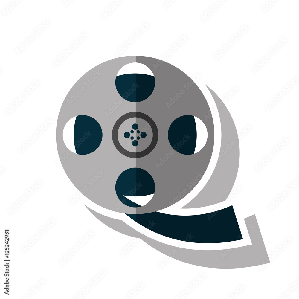 Obraz premium Cinema film reel icon. Movie video media and entertainment theme. Isolated design. Vector illustration
