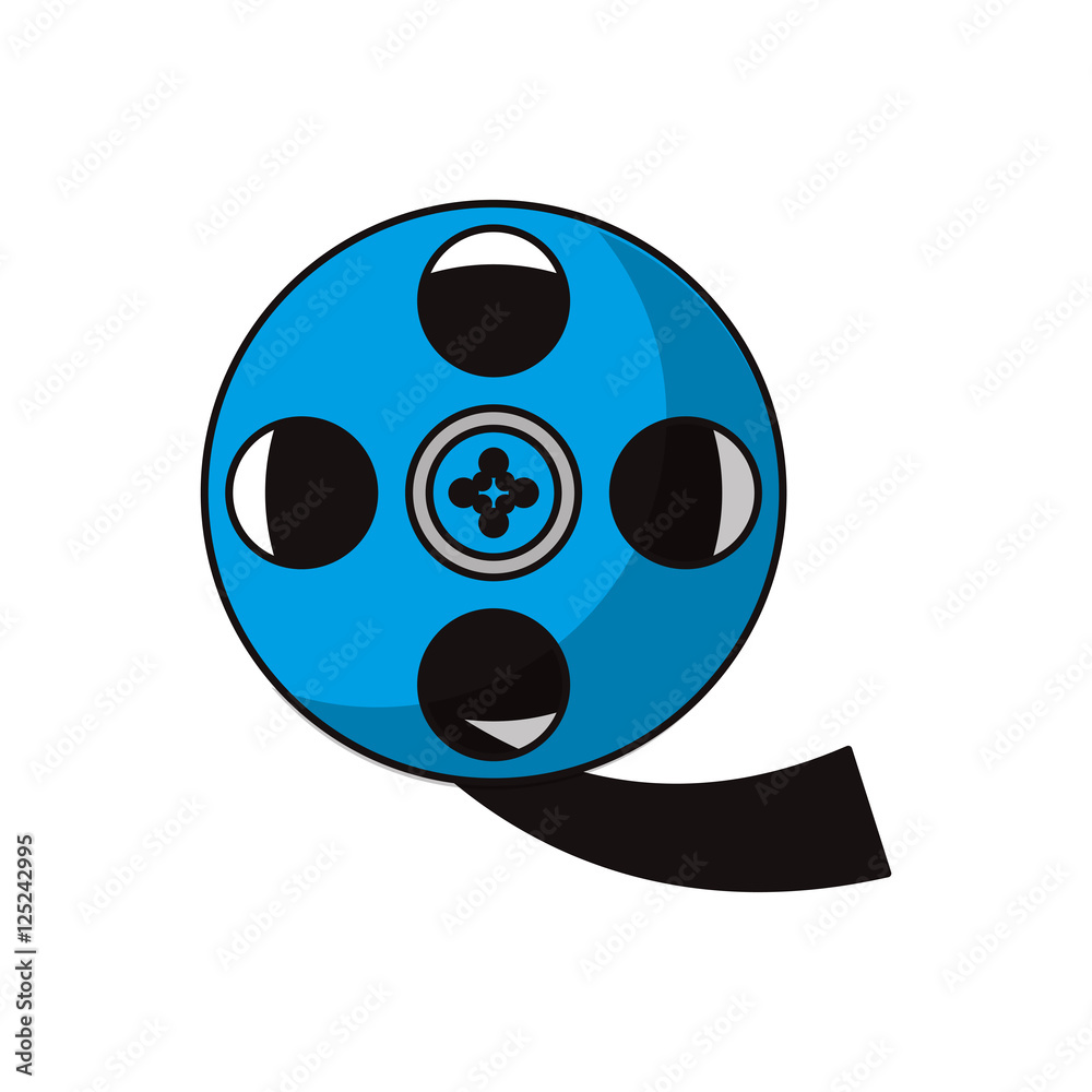 Cinema film reel icon. Movie video media and entertainment theme. Isolated design. Vector illustration Cinema film reel icon. Movie video media and entertainment theme. Isolated design. Vector illustration
