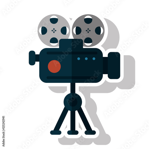Cinema videocamera icon. Movie video media and entertainment theme. Isolated design. Vector illustration