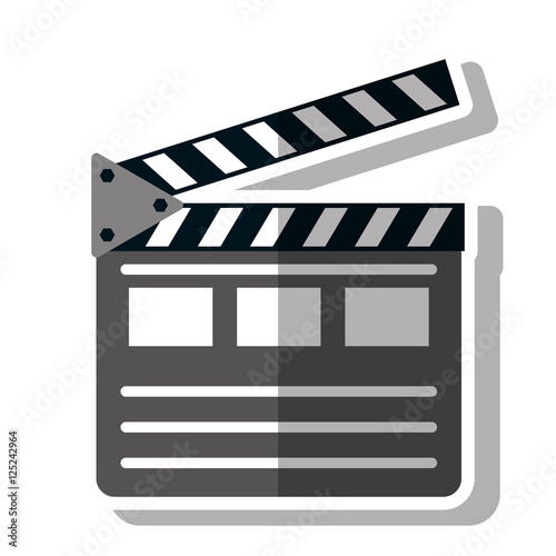 Cinema clapboard icon. Movie video media and entertainment theme. Isolated design. Vector illustration