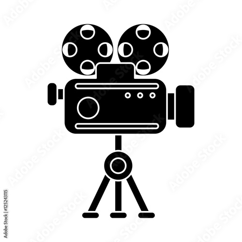 Cinema videocamera icon. Movie video media and entertainment theme. Isolated design. Vector illustration