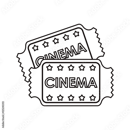 Cinema tickets icon. Movie video media and entertainment theme. Isolated design. Vector illustration