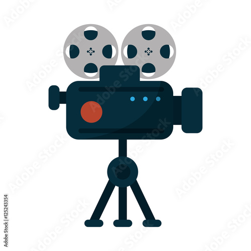 Cinema videocamera icon. Movie video media and entertainment theme. Isolated design. Vector illustration