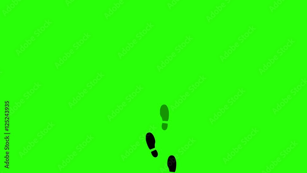 Footsteps Appearing and Disappearing on a Green Screen