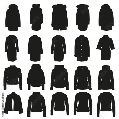 Vector silhouettes of winter and autumn clothes