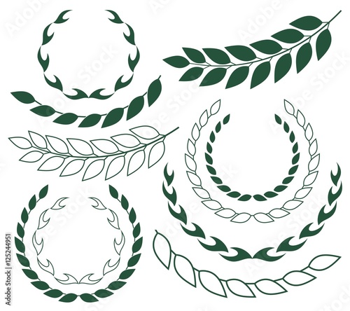 Laurel Wreath. Outline. Silhouette