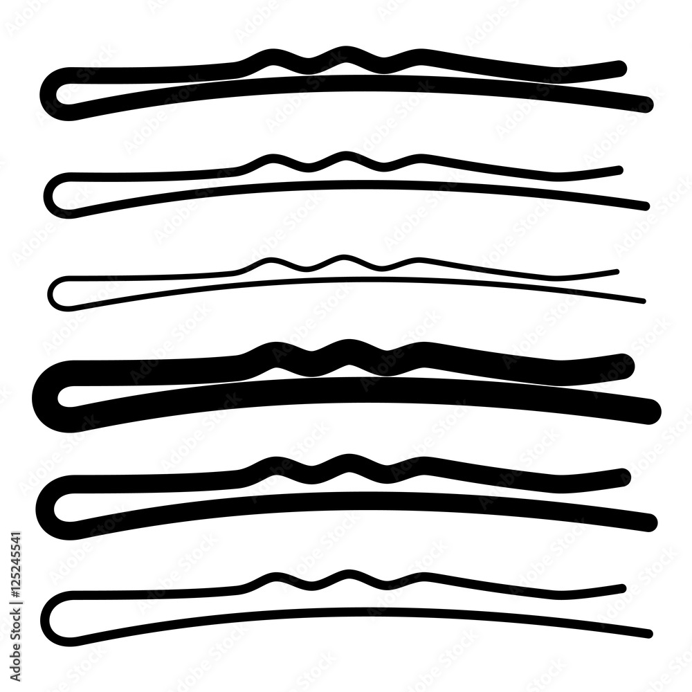hair pin black symbol vector hair pin black symbol vector