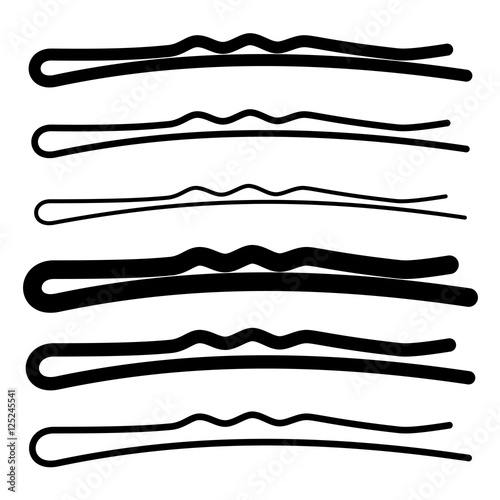 hair pin black symbol vector