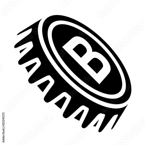 beer bottle cap black symbol vector