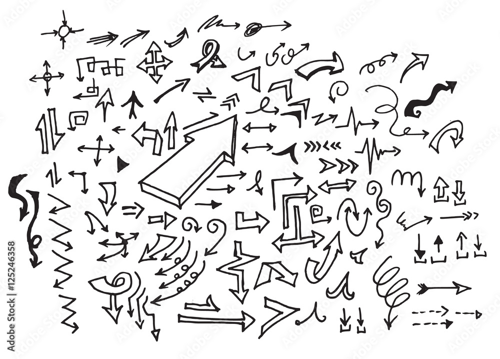 Vector hand drawn arrows set eps10 Vector hand drawn arrows set eps10