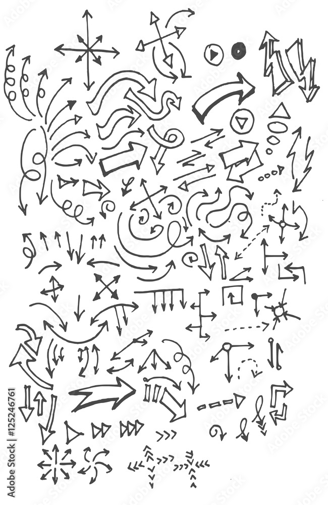 Vector hand drawn arrows set eps10 Vector hand drawn arrows set eps10