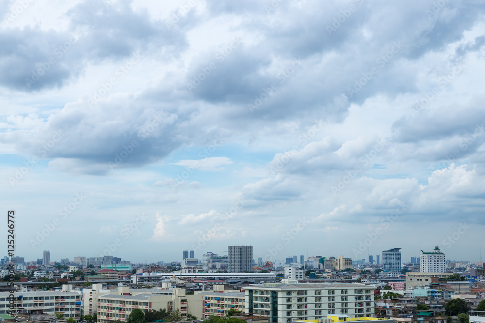 Buildings in downtown Bangkok during the day.