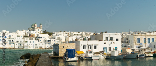 Graphic Naoussa's port at Paros island in Greece. A famous touristic destination.   © Bill Anastasiou