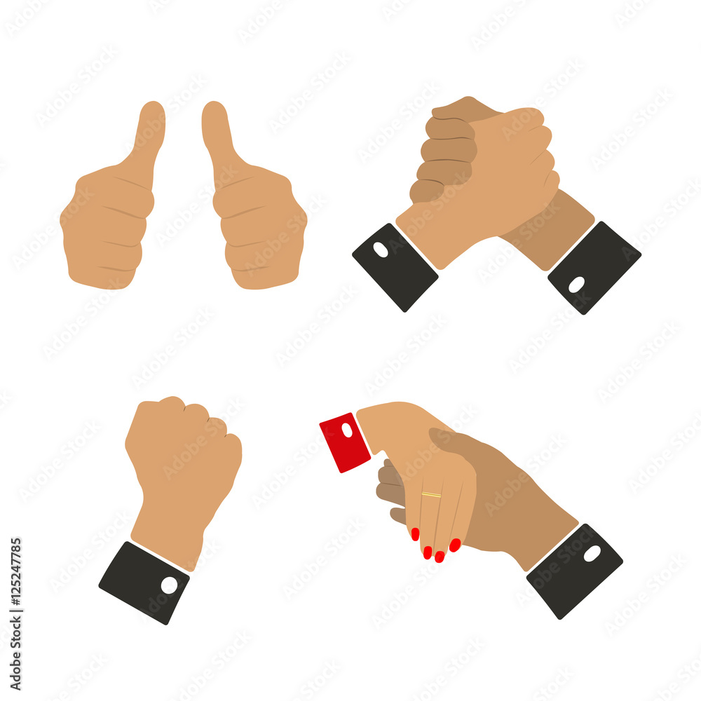 Icons hand gestures, vector illustration. Icons hand gestures, vector illustration.