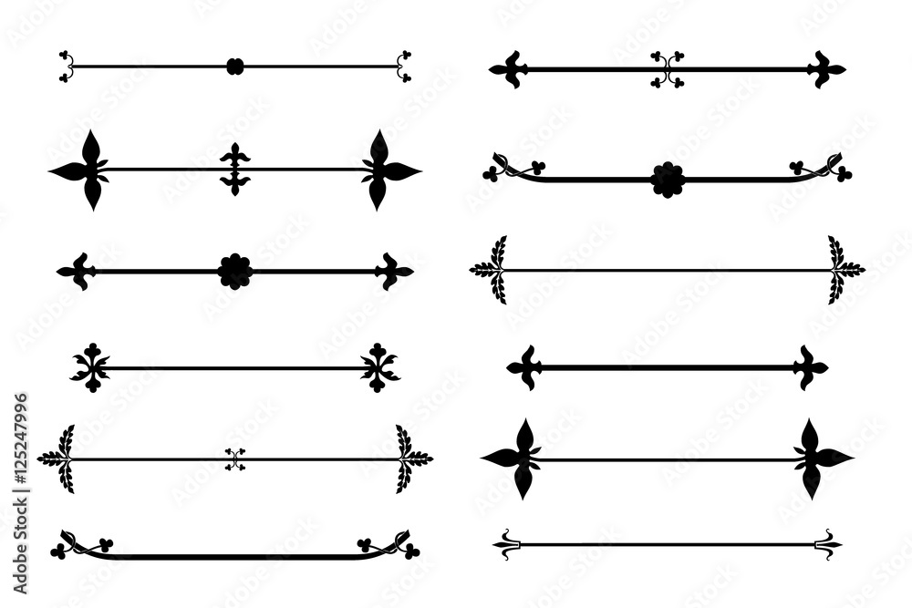 set of calligraphic design elements and page decor