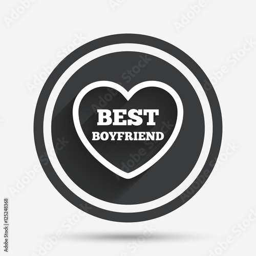 Best boyfriend sign icon. Heart love symbol.