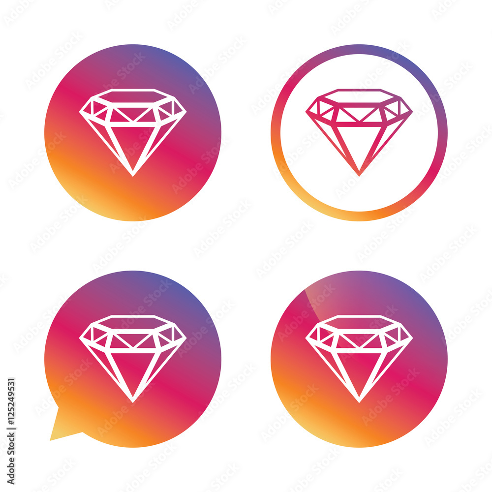 Diamond sign icon. Jewelry symbol. Gem stone. Diamond sign icon. Jewelry symbol. Gem stone.