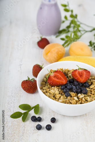 Granola with fruits